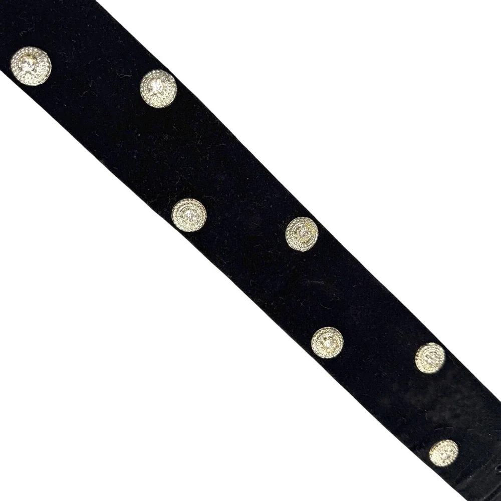 Vintage The Limited Rhinestone‎ Belt Velvet Womens Size Large Hollywood Glam